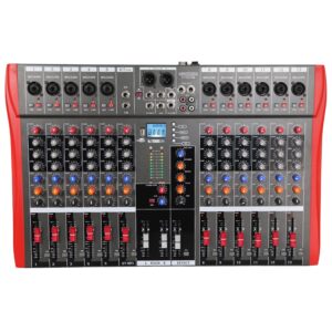 5 Core Audio Mixer 12 Channel DJ Equipment with Bluetooth USB Sound Board Console