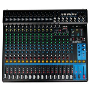 5 Core Audio Mixer 20 Channel DJ Soundboard USB Interface Bluetooth Mixing Console w 24 SPX Effect