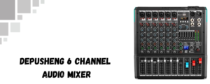 The image shows depusheng 6 channel audio mixer